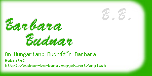 barbara budnar business card